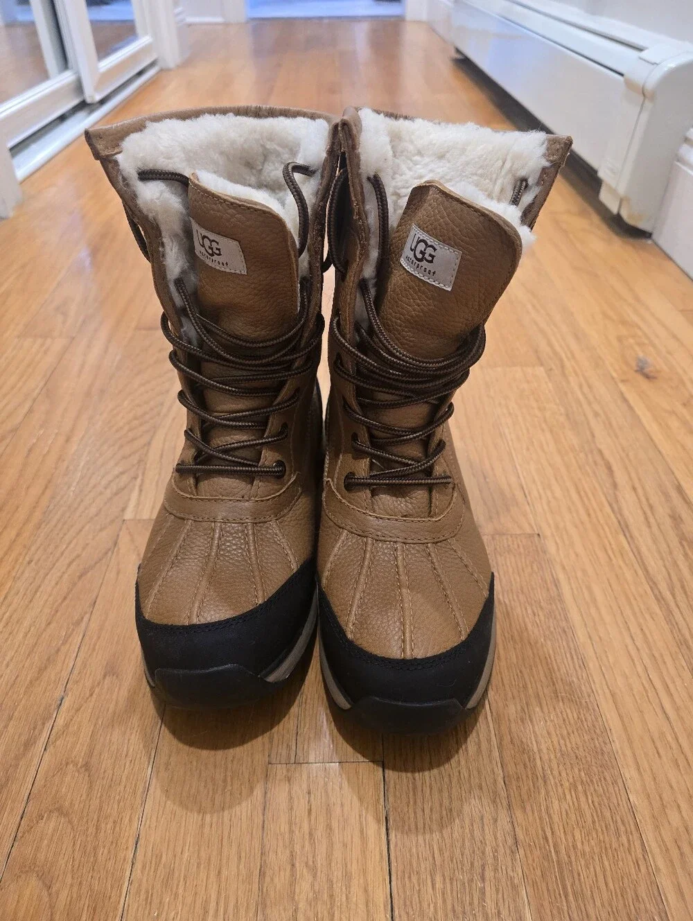 UGG Women's Tan Brown Waterproof Lace-Up Winter Boots